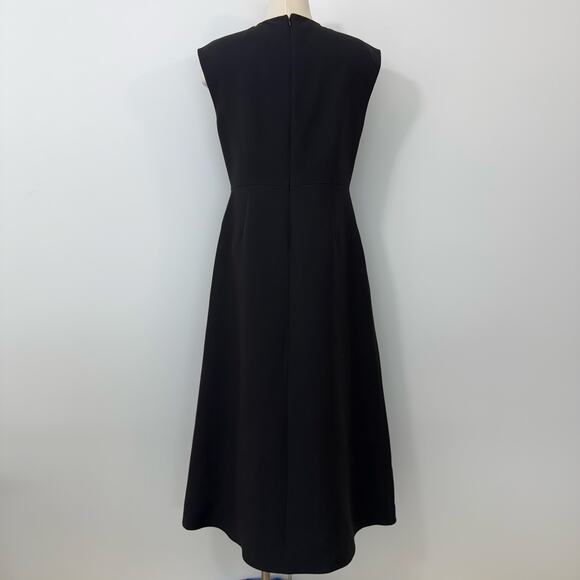 Valentino Wrap Effect Midi Dress Wool and Silk Black 46 (US 10) NWT - Picture 9 of 16
